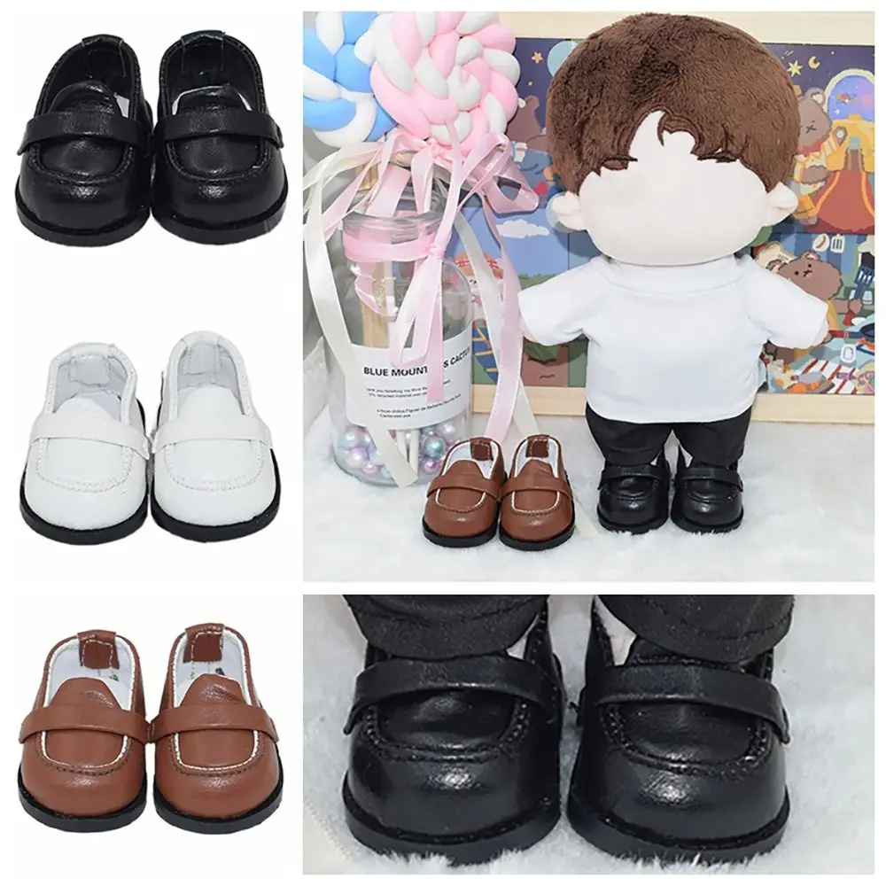 1 Pair 5.5*3*2.3CM Doll Shoes For 20CM Academic Style PU Leather Toys Accessories Photo Props Playing House