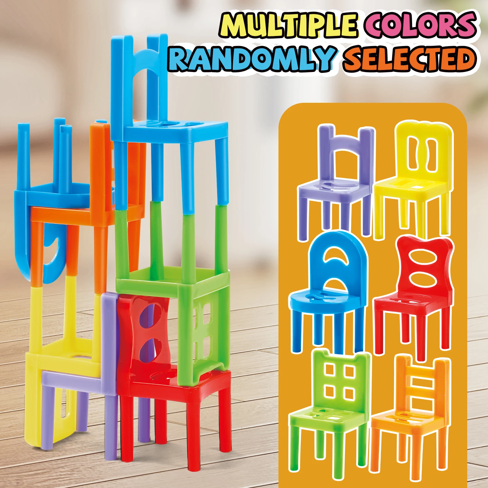 Stacking Chairs, Educational Toys, Building Blocks Stacking Chairs, Parent-Child Gathering Interactive Stress Reduction Toys