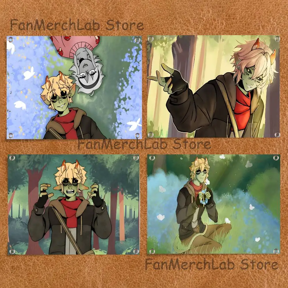 

M-Mushroom O-Oasis Anime Flag Tapestry Banner For Bedroom Outdoor Living Room Restaurant Bar Wall Decor Party