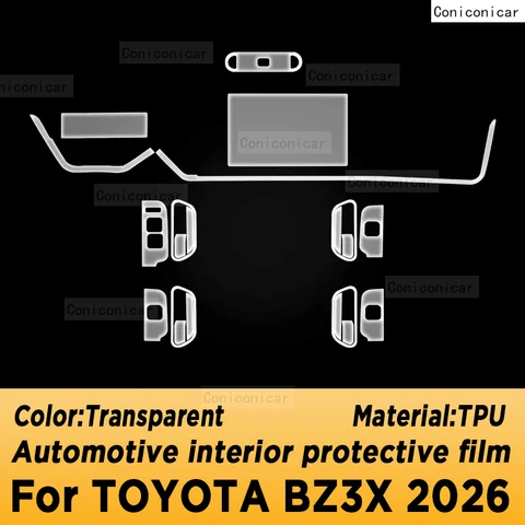 Защитная пленка из ТПУ для навигационного экрана TOYOTA BZ3X 2026, аксессуары для интерьера автомобиля, защита от царапин