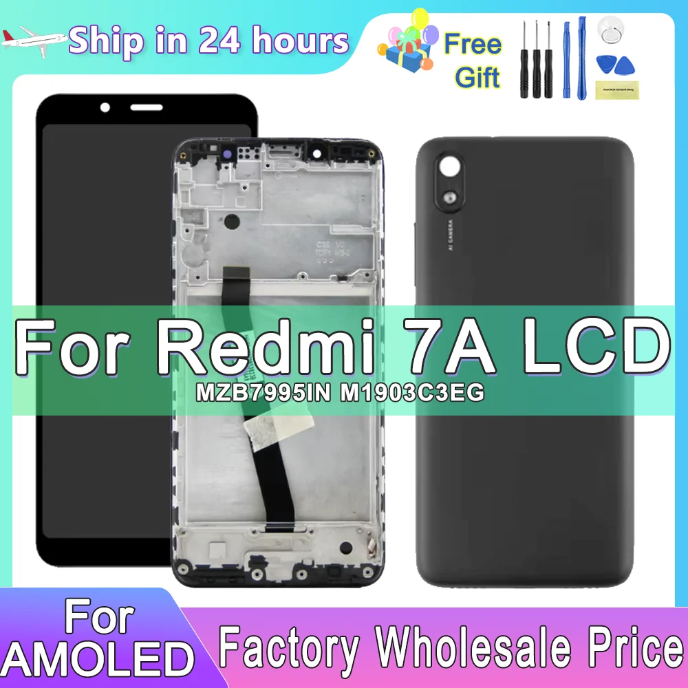 

AMOLED For Xiaomi Redmi 7A MZB7995IN M1903C3EG LCD Display Touch Screen Digitizer Assembly For Redmi 7A with frame Replacement