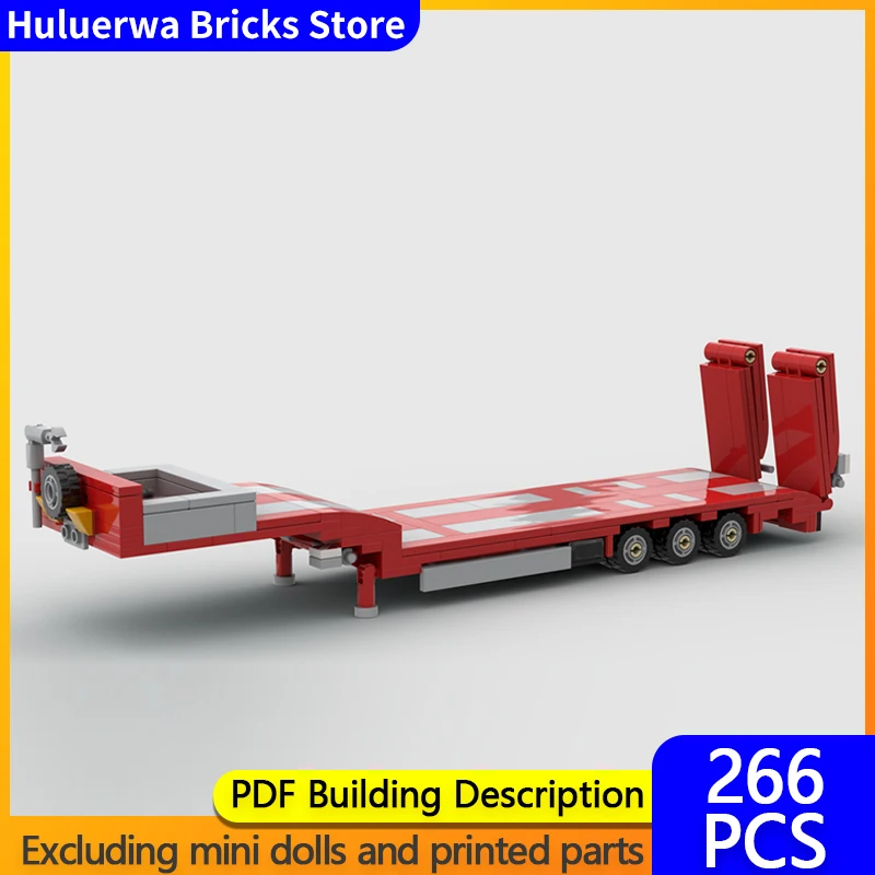 

Speed Racing Car Model MOC Building Bricks Low Bed Trailer Modular Technology Children Holiday Gifts Assemble Toys Suit