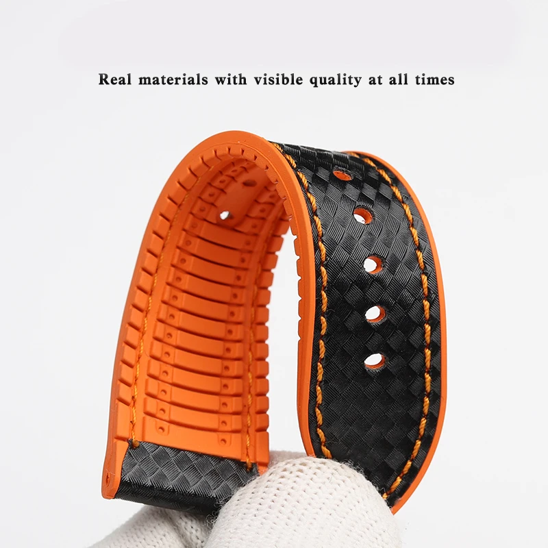 Correa de reloj impermeable para Mido Multifort M005.430 M005.614 Commander M021.407, correa de moda de línea negra y naranja, 20, 21, 22, 23mm