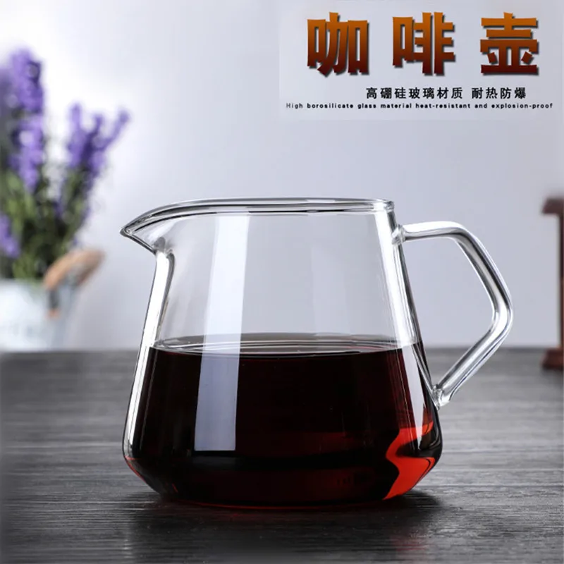 Hand Brewed Coffee Sharing Pot Household High Borosilicate Heat-resistant Explosion-proof Glass  Filter  Pot Hand Brewed Pot