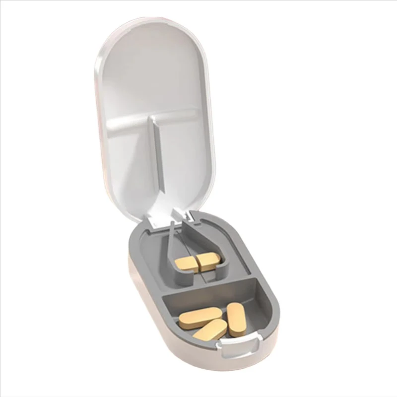 1/2/3/4pcs Portable Pill Splitter -2-In-1 Pill Box With Stainless Steel Blade - Suitable For Vitamin Tablets - Cutting Pills view 6
