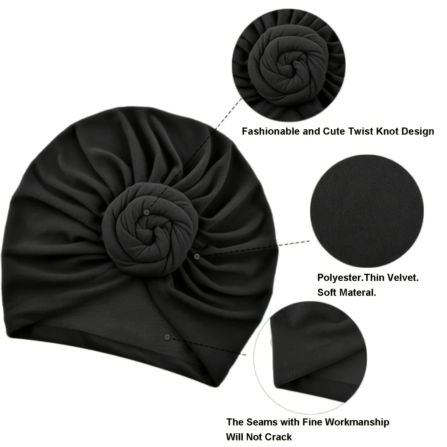 Ladies Fashion Turbans Compass Flower Brimless Hat Versatile Outdoor Leisure Sports Gift Hat Plate Flower Headband Hat