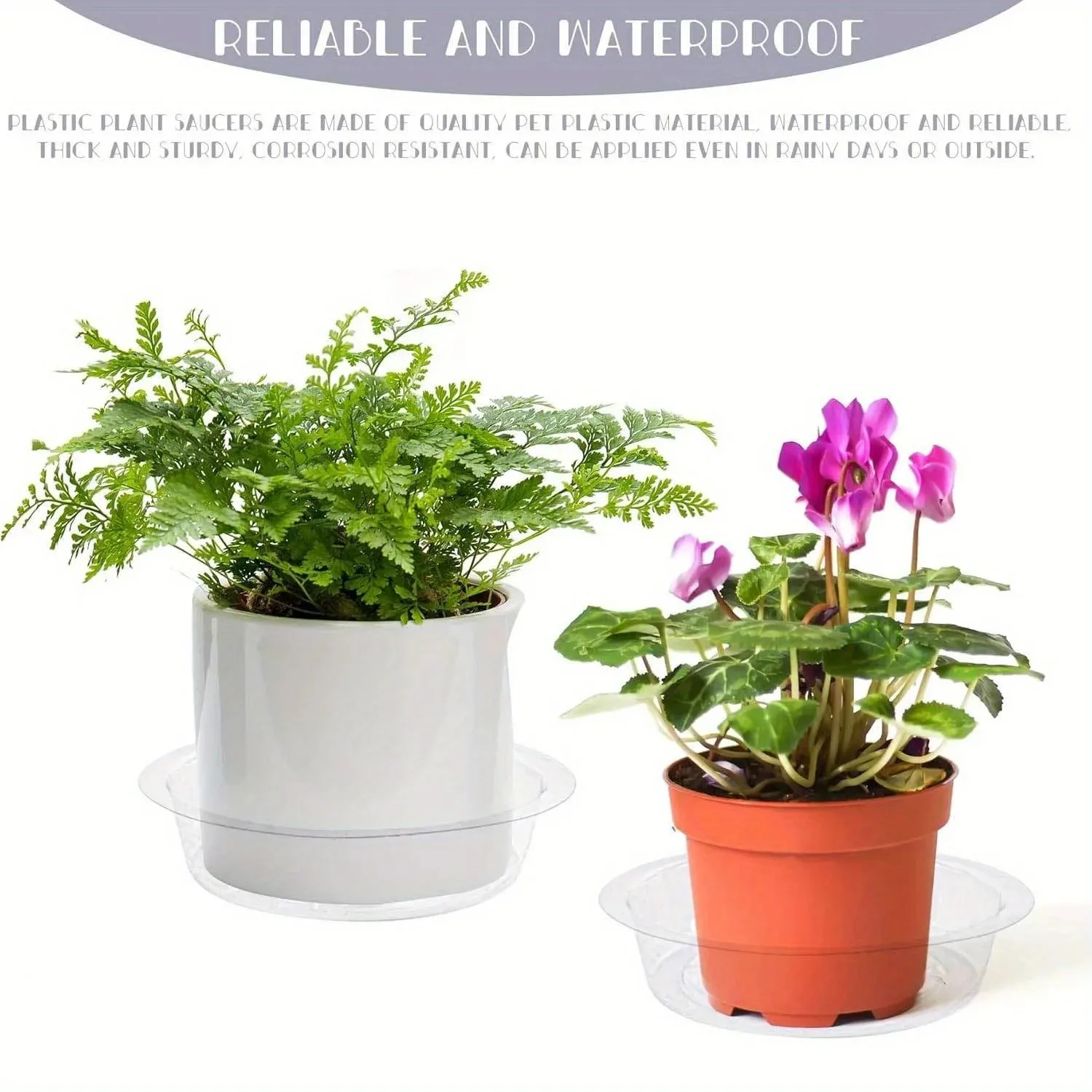 20/30/50pcs 6 inch clear plastic plant saucers durable drip trays plates for indoor outdoor garden flower lawn gardening lovers
