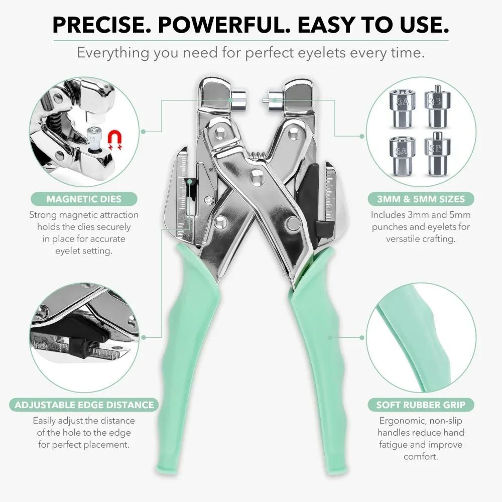 Grommet Tool Kit Handheld Hole Punch Pliers Buckle Buttons Metal Colour Pliers Hand Pressure Plier Rivet Buckle Sew Tool view 3