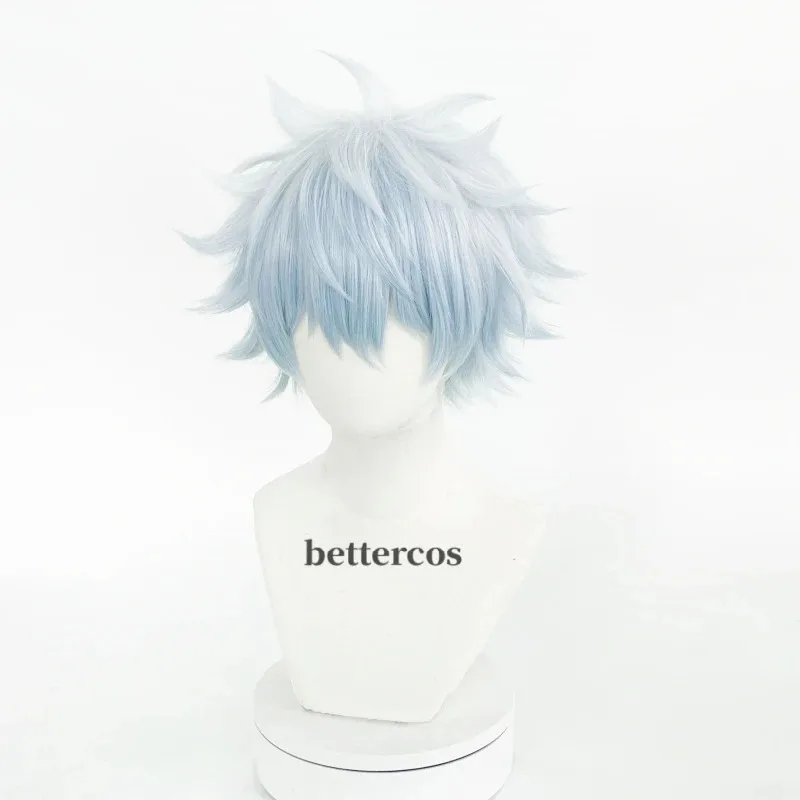 Candy 2025Amine Gintama Sakata Gintoki Cosplay Wig Silver Soul Short Gradient Color Heat Resistant Synthetic Costume Hair Wigs +