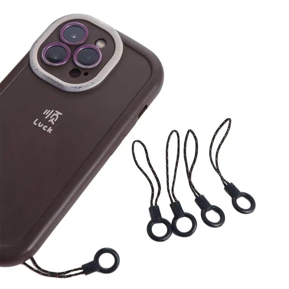 Lanière de téléphone portable noire, breloques pour téléphone, lanière multifonction, cordons de lariat, petite corde, porte-clés, sangle de téléphone portable