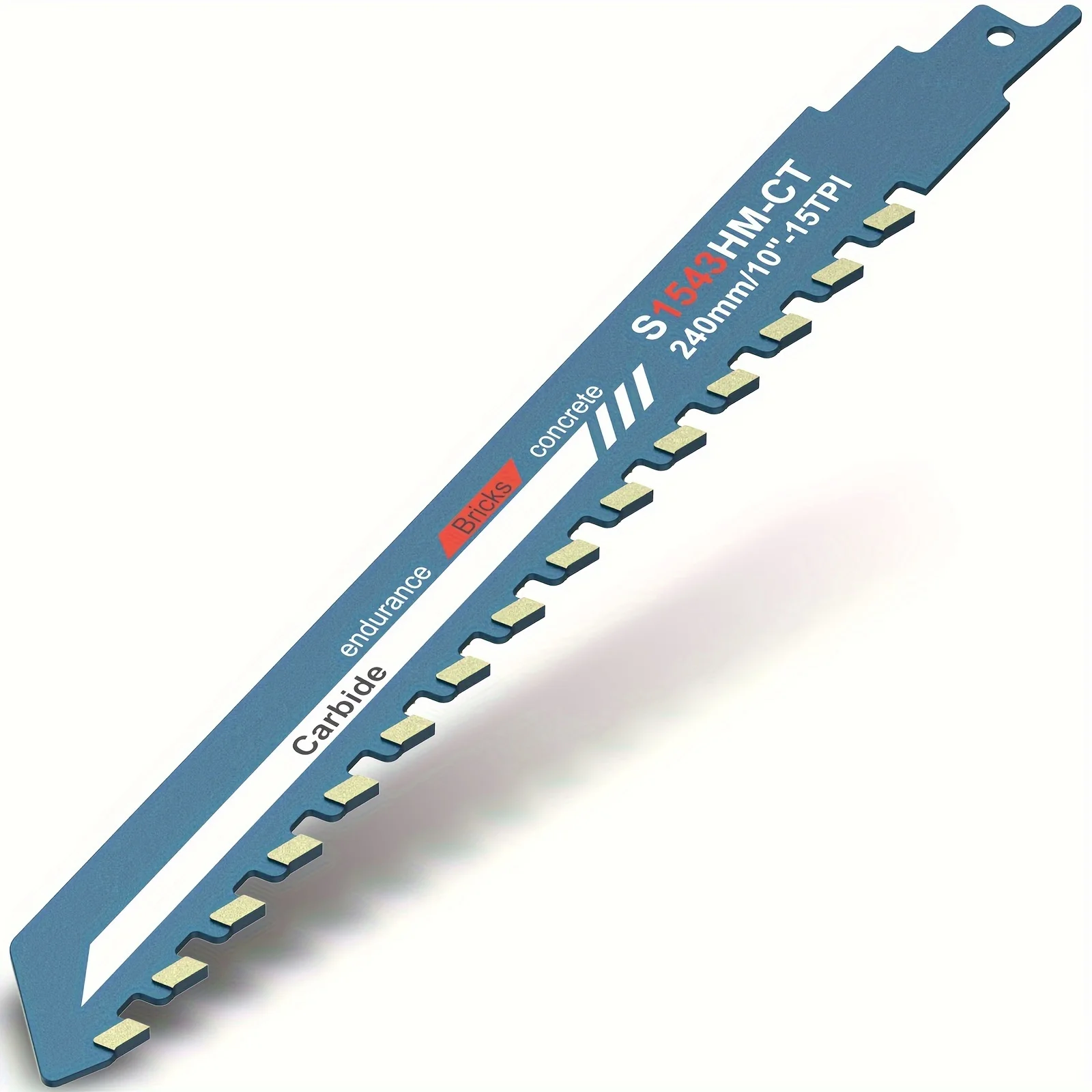 1pc S1543HM-CT Carbide Reciprocating Saw Blade, 240mm Hard Metal Sabre Saw Blade for Cutting Brick, Concrete & Masonry