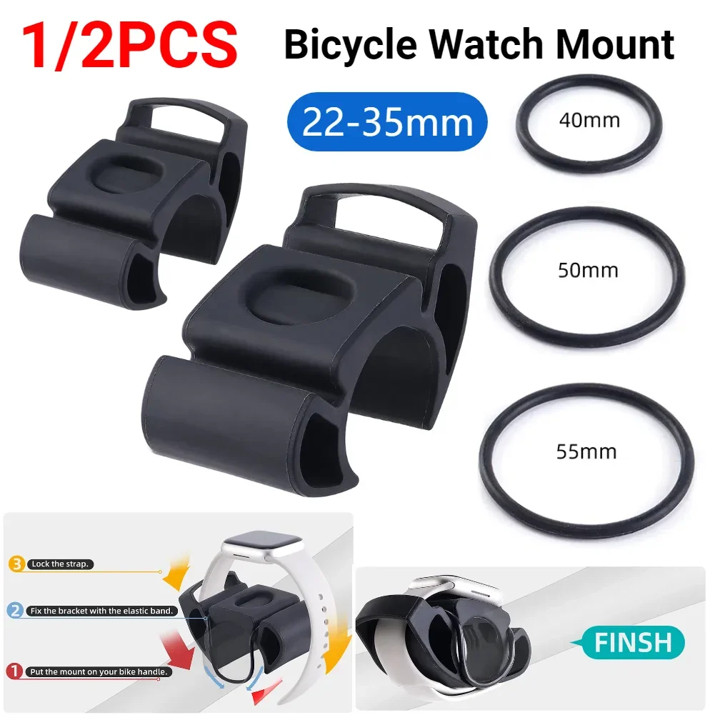 Fahrrad-Uhrenhalterung aus Silikon, Universal-Fahrradlenker-Uhrenhalter für TOMTOM/TICWATCH/SUUNTO Smartwatches