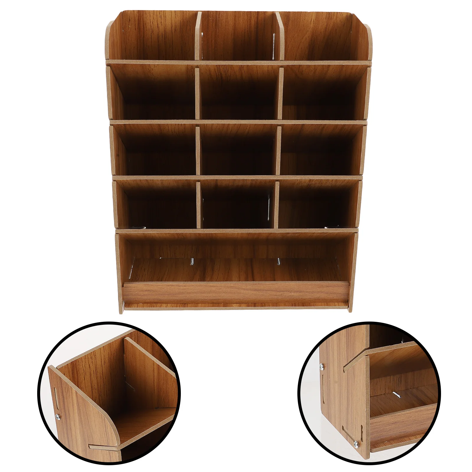 

Creative Multi-Grid Wooden Pencil Box Desktop Pen Case Office Stationery Storage Storage Large Capacity Pencil Box