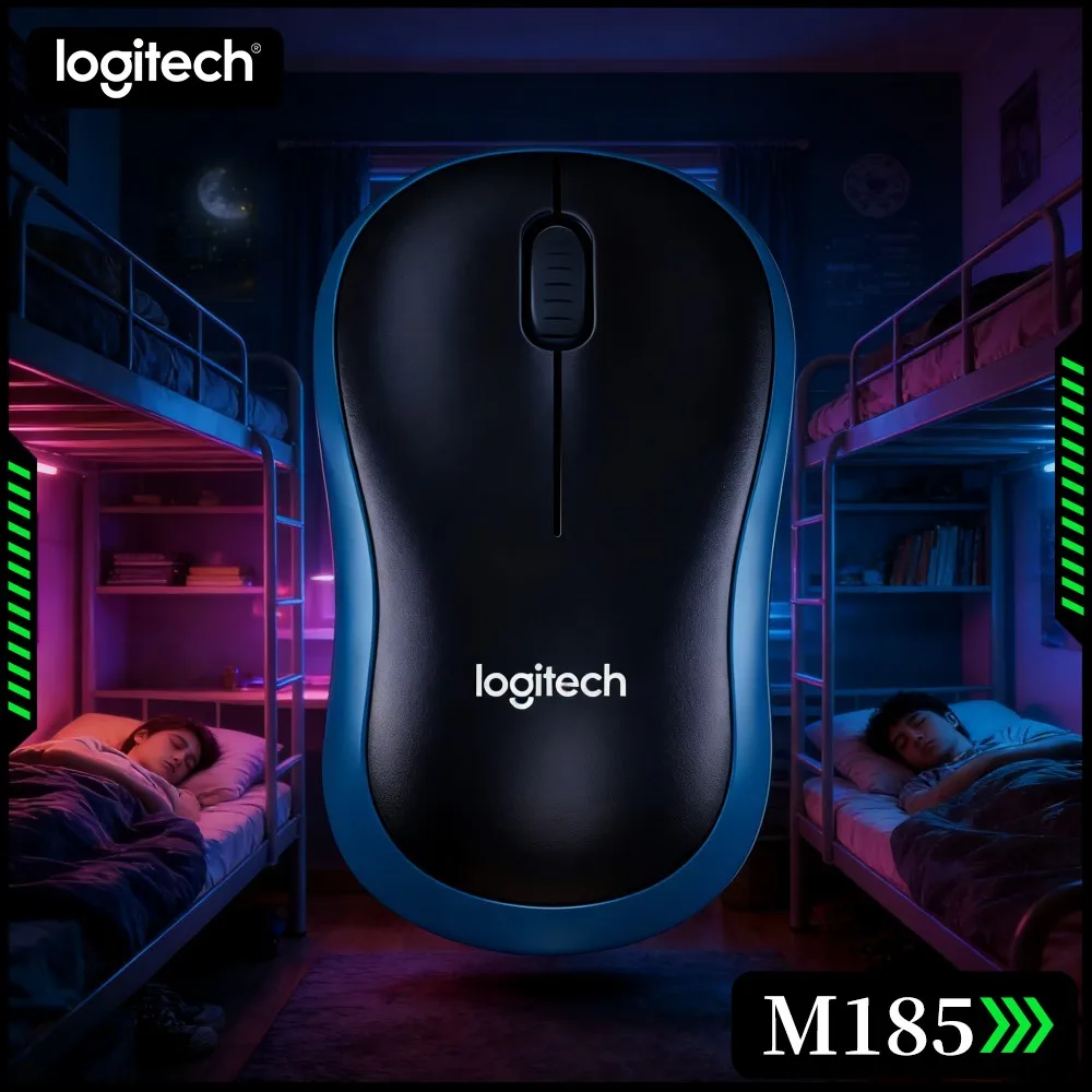 Logitech M185 Wireless Mouse Portable Travel Companion For Notebook Desktop Home Office Short Trip Daily Computer Work