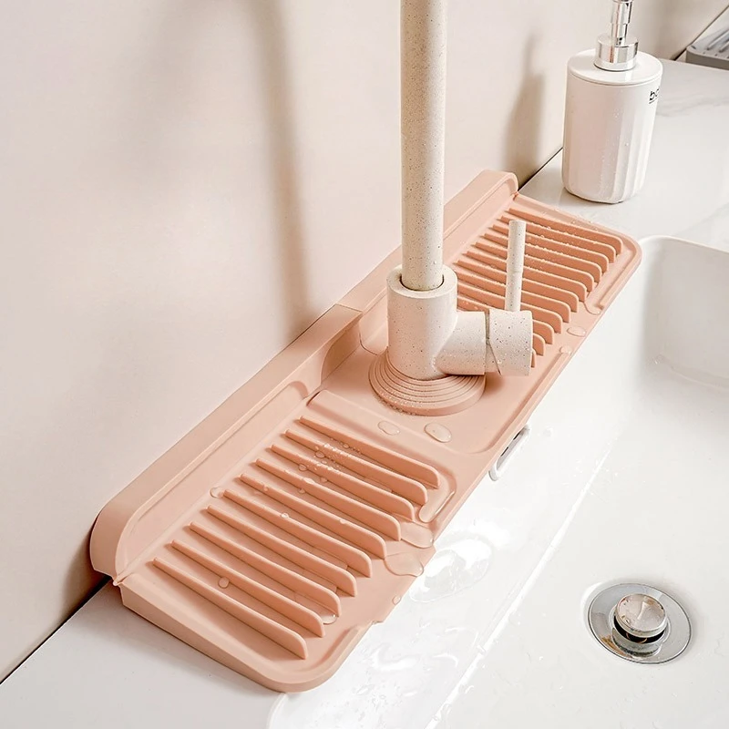 

45CM Kitchen Drying Pad Faucet Mat Bathroom Silicone Sink Drain Strainers Water-absorbent Draining Mat Non Slip Draining Pad