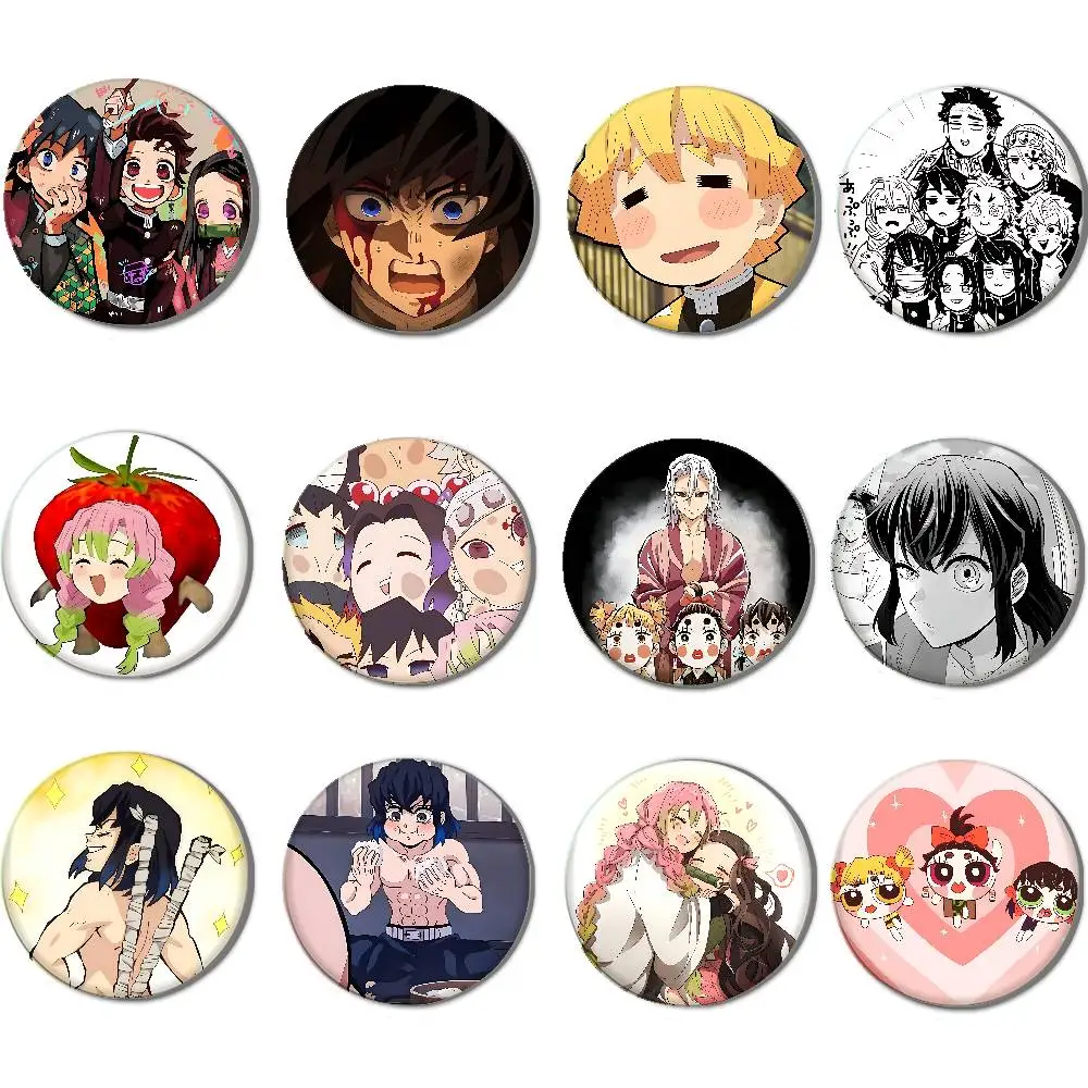 

Cute Anime D-Demon-S-Slayers Kawaii Badges Button PinsBrooch Creative Funny Quotes Badge Clothes Backpack Jewelry Gift For Kid