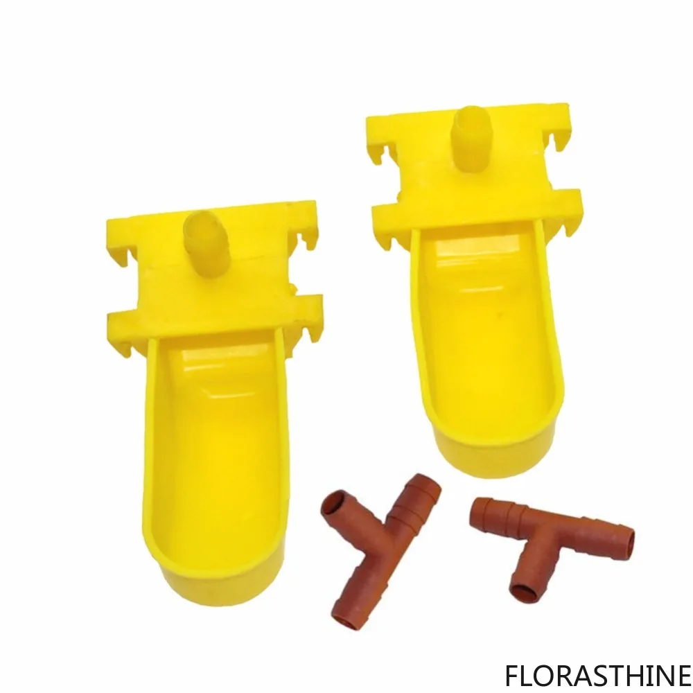 50 Sets Birds Automatic Waterer Cups 9.5mm Connection Tee Quail Chick Pigeon All Kinds of Birds Drinking Water