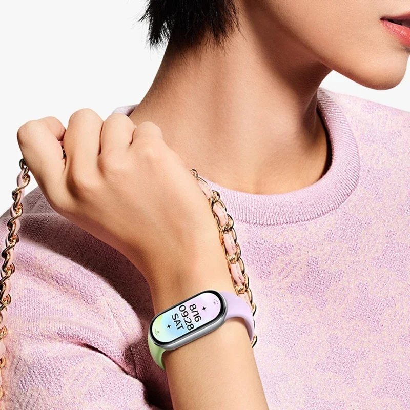 الأصلي Xiaomi شريط للرسغ اكسسوارات ل Xiaomi MI الذكية الفرقة 8/9/10 الفولاذ المقاوم للصدأ فيتون الحرير الطبيعي استبدال معصمه