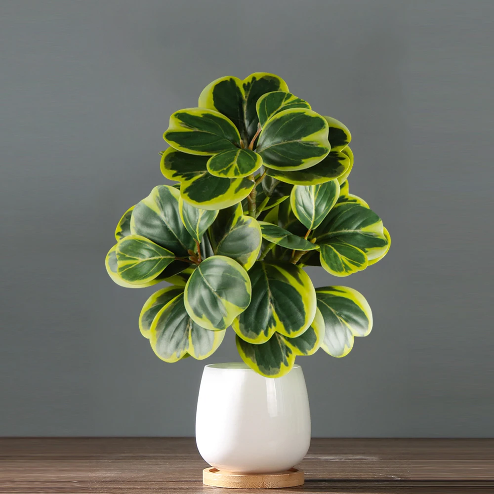 20-37cm Künstlicher Ficus-Baum, Künstlicher Eichenbaum, Tropische Geigenfeige, Plastik-Banyan-Zweig für Heim, Schreibtisch, Geschäft, Hochzeitsdekoration – Detail 2
