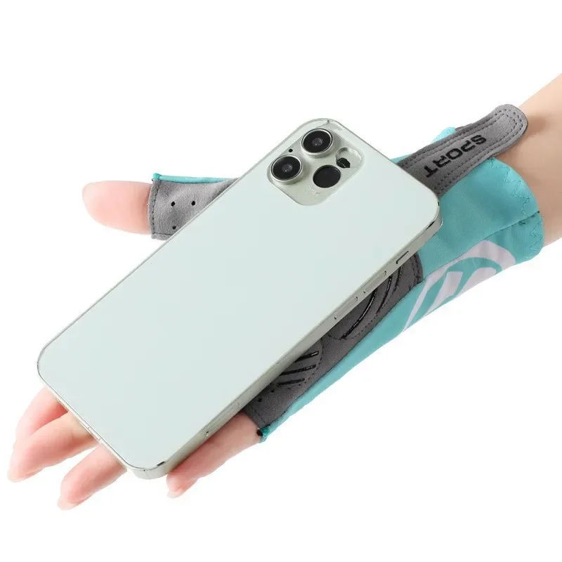 قفاز قصير لركوب الدراجات لمسابقات ركوب الدراجات الجبلية بدون أصابع مضاد للانزلاق قماش ليكرا نصف إصبع متعدد الوظائف