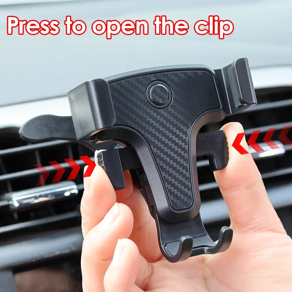 Mobile Phone Holder Stand Hands Free Universal Car Air Outlet Gravity Smartphone Bracket Mount Clip for IPhone 15 14 Samsung S24