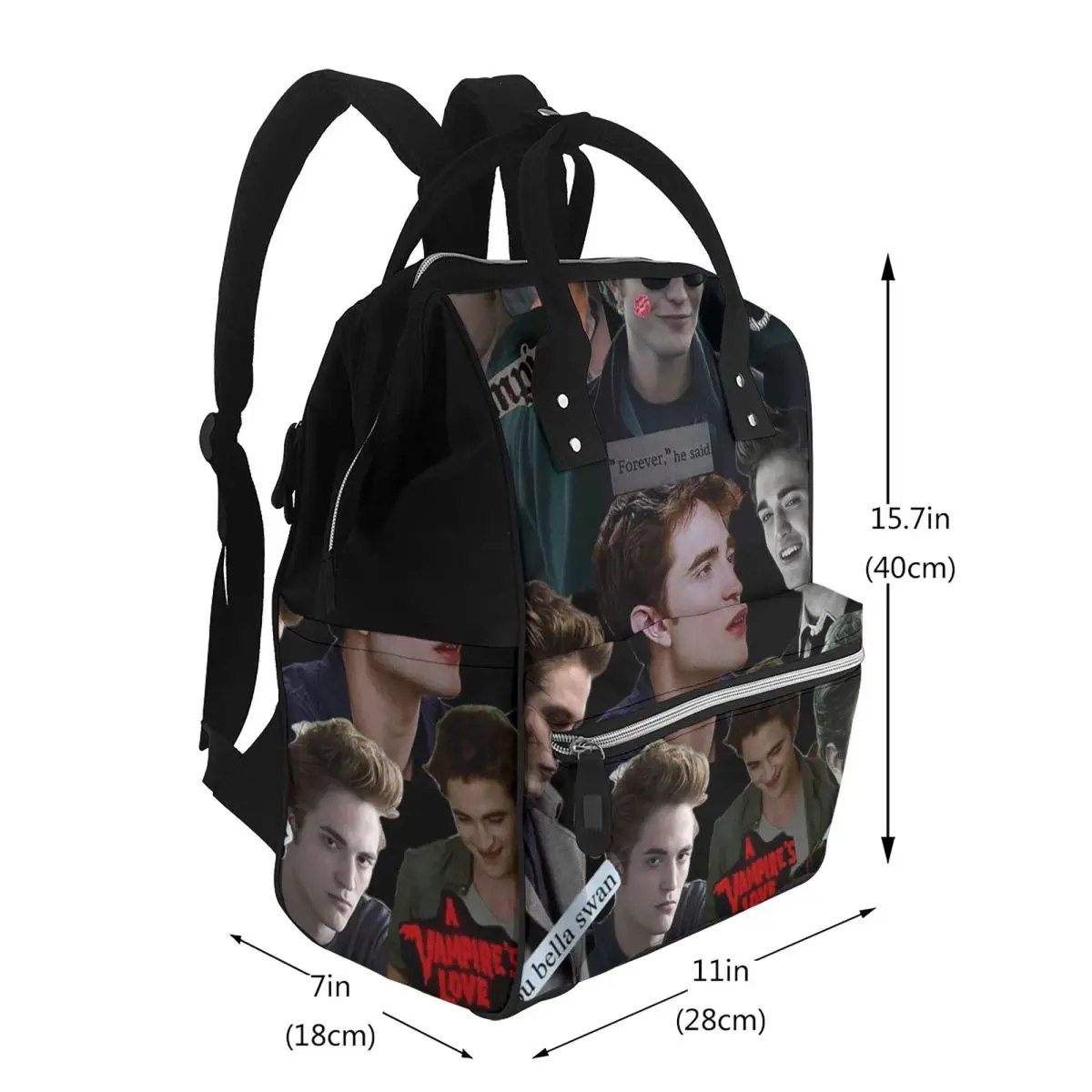 Edward Cullen Twilight Student Backpack School Bag Hiking Travel Daypack for Men Women Bookbag Shoulder Bags