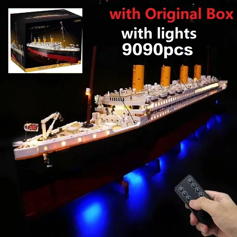 С оригинальной коробкой 99023, совместимый с 10294 Титаник, большой круизный корабль, пароход, кирпичи, строительные блоки, игрушки «сделай сам», подарки для любви