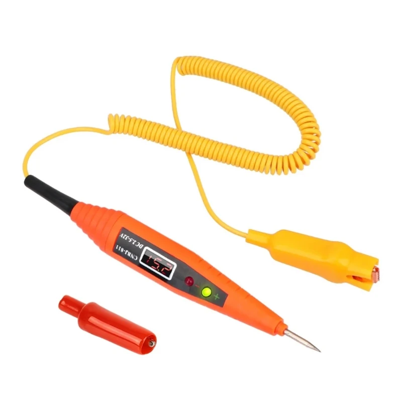 

Automobile Circuit Tester, 2.5-32V Test Light with Alligators Clip Steel Probe Vehicle Circuits Low Light Tester