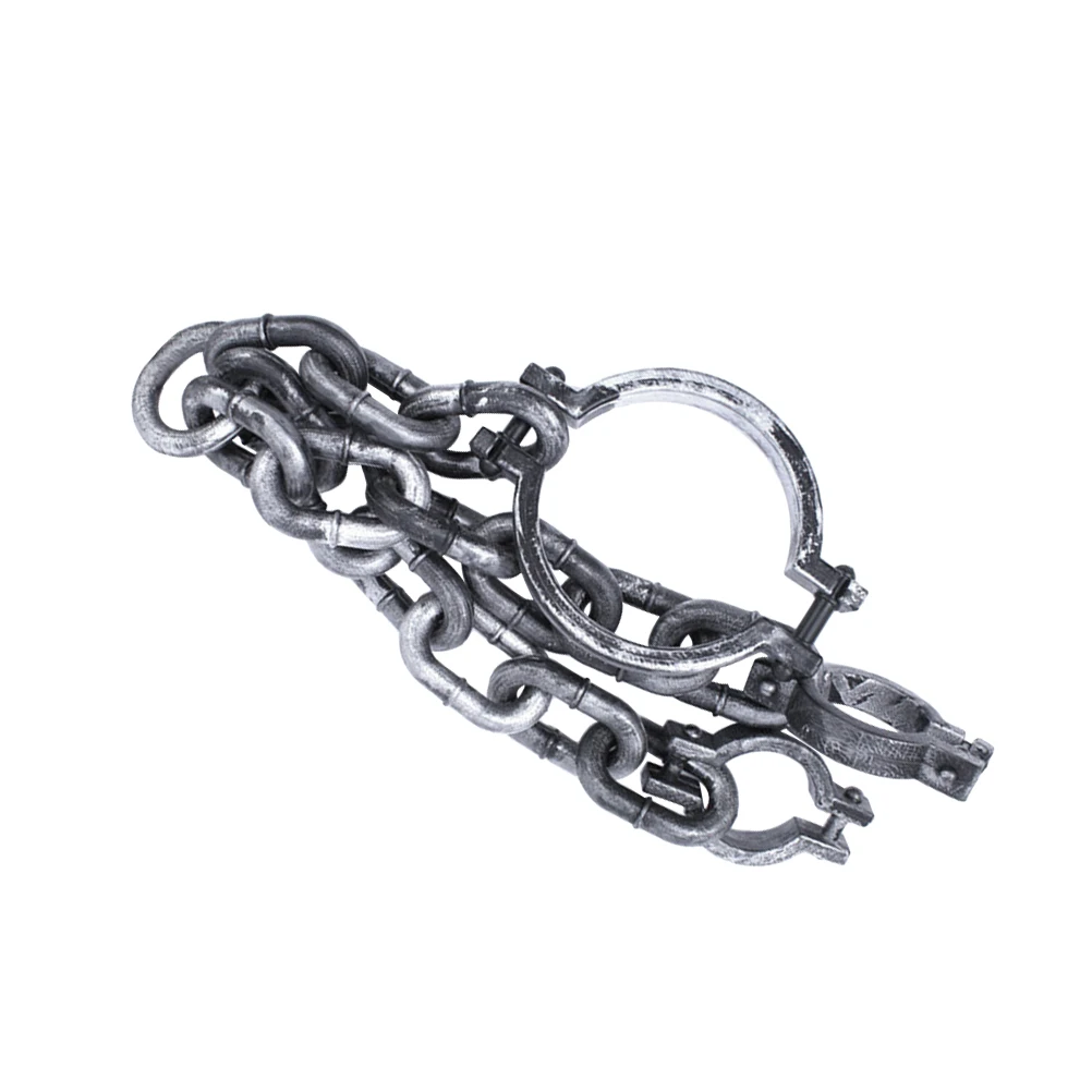 

Prop Plastic Shackles Silver Kids Halloween Costume Role Play Stage Performance Party Accessories Realistic Durable