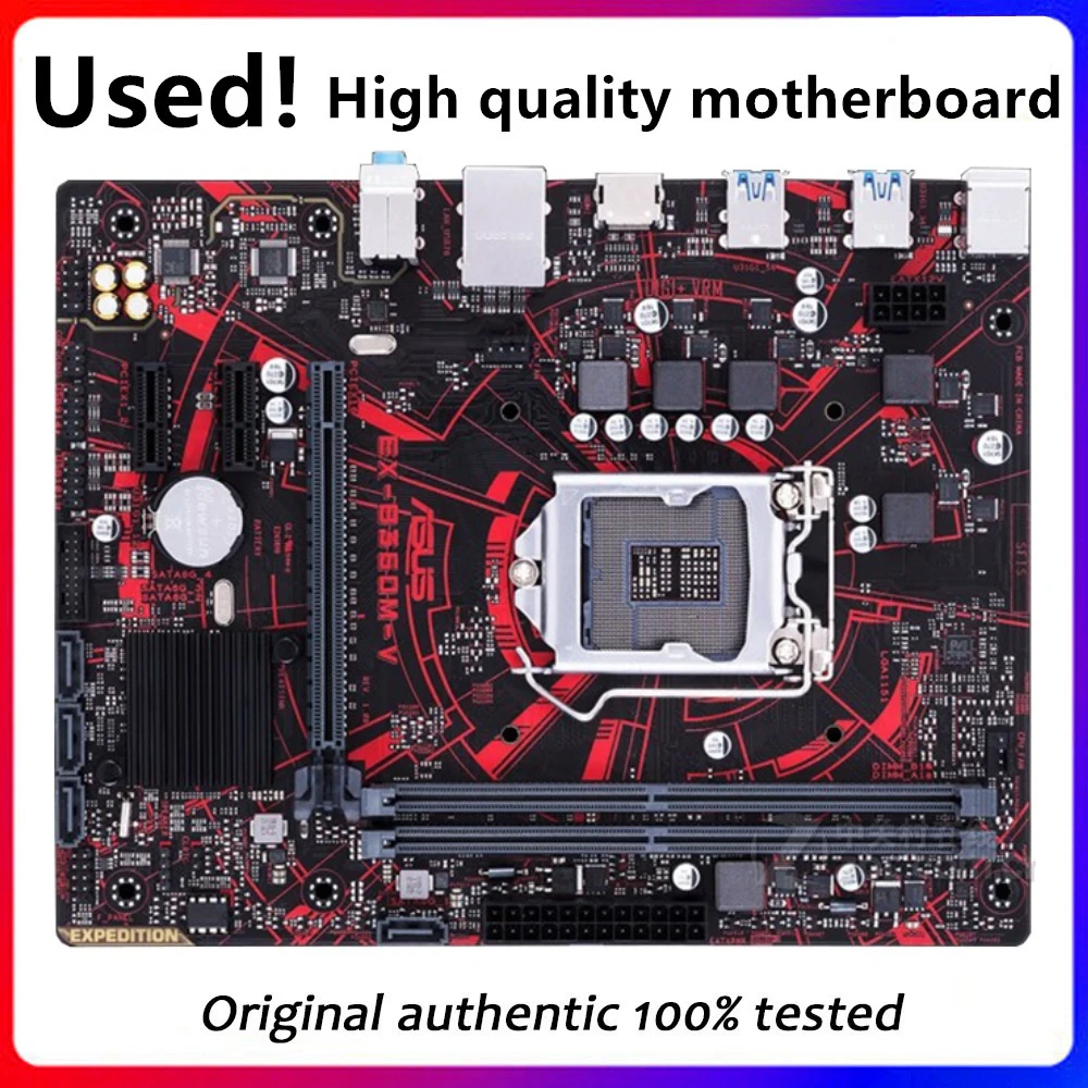 For Asus EX-B360M-V B360M-V Original Used Desktop Intel B360 B360M DDR4 Motherboard LGA 1151  i7/i5/i3 USB3.0 SATA3