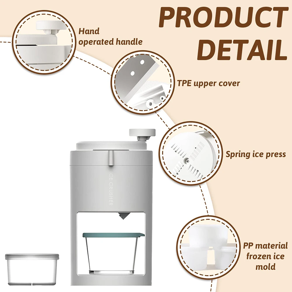 Imagem -03 - Britador de Gelo Doméstico Portátil Máquina de Esmagamento Smoothies Quebra-granizo Liquidificadores Ferramentas de Cozinha Gadgets Esmagando Rapidamente Manual