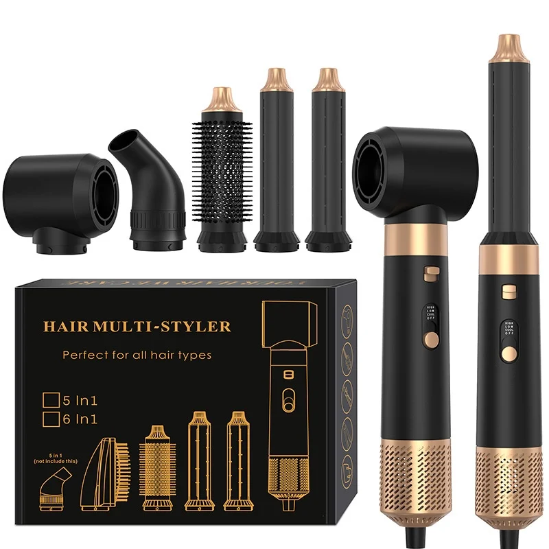 Multi-Head Hot Air Styler Kit 6-in-1 Hair Tool for Straightening Curling & Drying  Home Styling Essentia