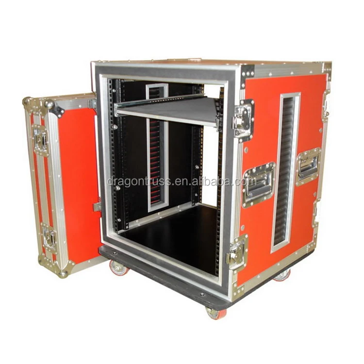 Dragonstage Aluminum Alloy DJ Flight Case with Wheels & Butterfly Locks 12U Anti-Shock Protection & Transport Box
