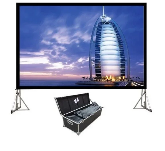 16:9 fast folding projection screen outdoor rear foldable portable projector projection screen with aluminium frame