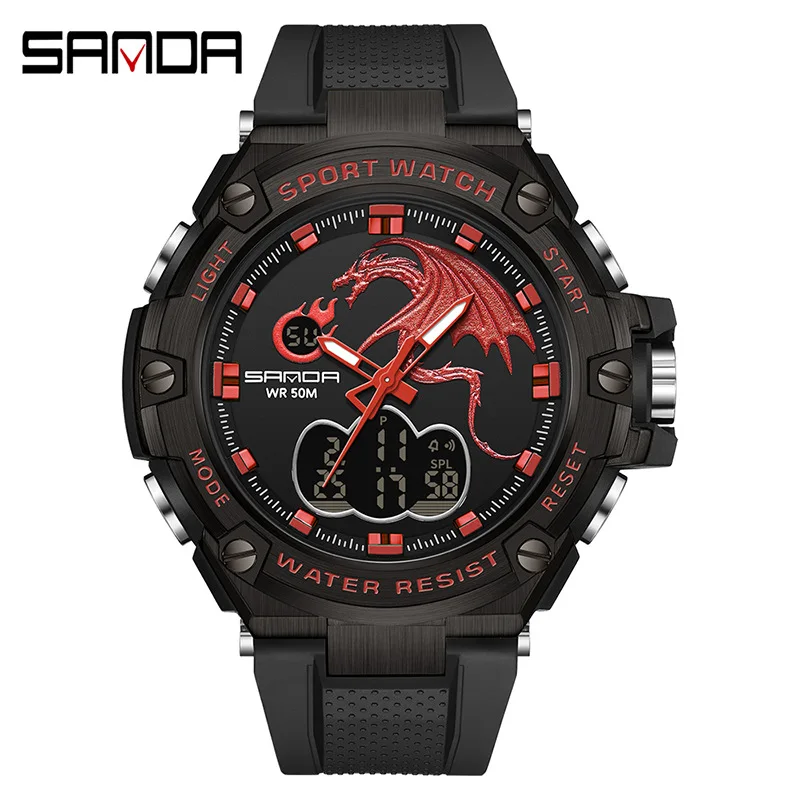 

SANDA Men's Military Sports Electronic Watches Waterproof Shock Man Top Luxury Clock Digital Writwatch relogio masculino 3171