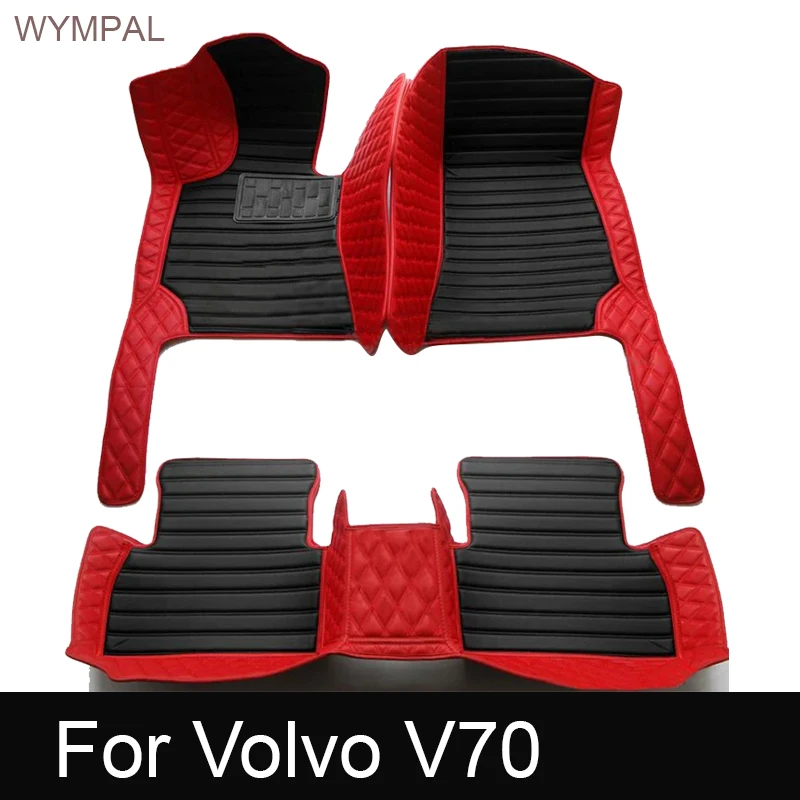 Custom Auto Luxury Leather Car Floor Mat For Volvo V70 2000 2001 2002 2003 2004 Car Mat Full Set Women Waterproof Accessories