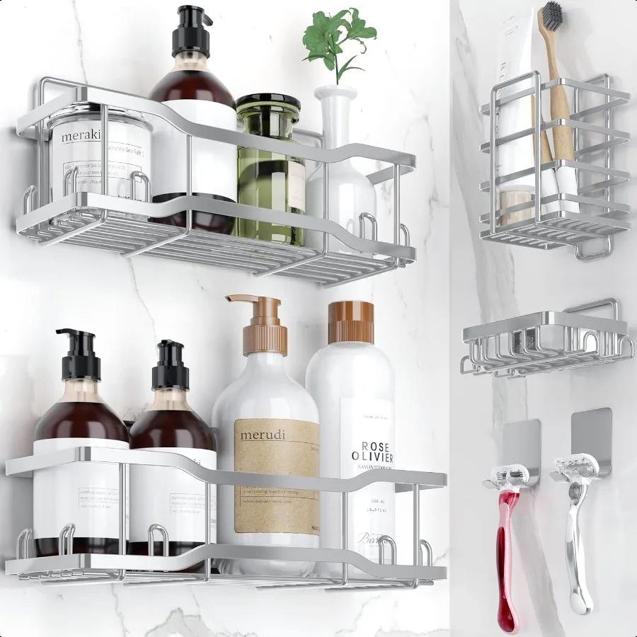 

Простыня для ванной комнаты The Athena Silken, 4 комплекта, клейкая лента емкостью 40 фунтов, без дрели, нержавеющая, великолепная, с порошковым покрытием, 304 S