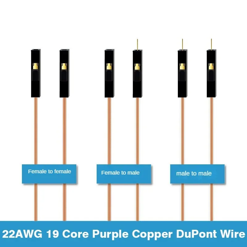 Высококачественный, устойчивый к высоким температурам, кислото- и щелочам, провод DuPont 2,54, гнездовой и мужской кабель DuPont из чистой меди 1P