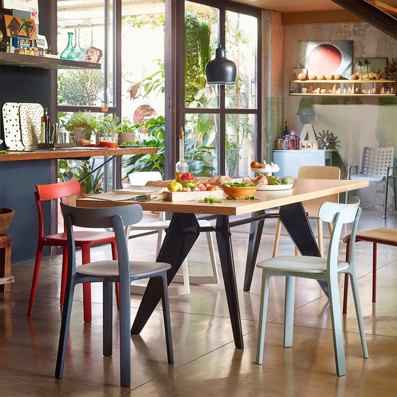 Solid wood dining table work table square modern