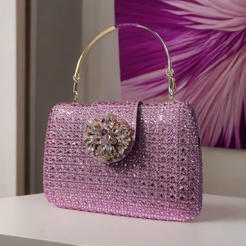 Evening Bags Women 2024 Sparkling Diamond Evening Handbags Metal Clutch Purses and Handbag Wedding Purse  