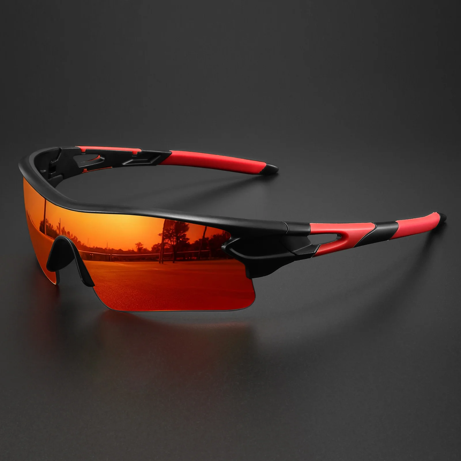 Klassieke sportzonnebril met uit één stuk omwikkelde UV400-lens - Unisex Comfort Fit voor fietsen, hardlopen, wandelen en buiten