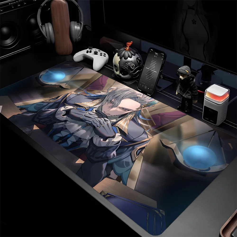 Neuvillette Genshin Impact Game Mousepad لوحة ماوس ألعاب كبيرة LockEdge سميكة لوحة مفاتيح الكمبيوتر الجدول حصيرة مكتبية