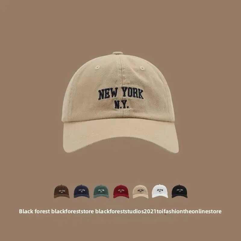 

Korean Style Embroidered Soft Top Duckbill Cap Unisex Retro Versatile Popular Autumn Winter Baseball Cap for Men And Women