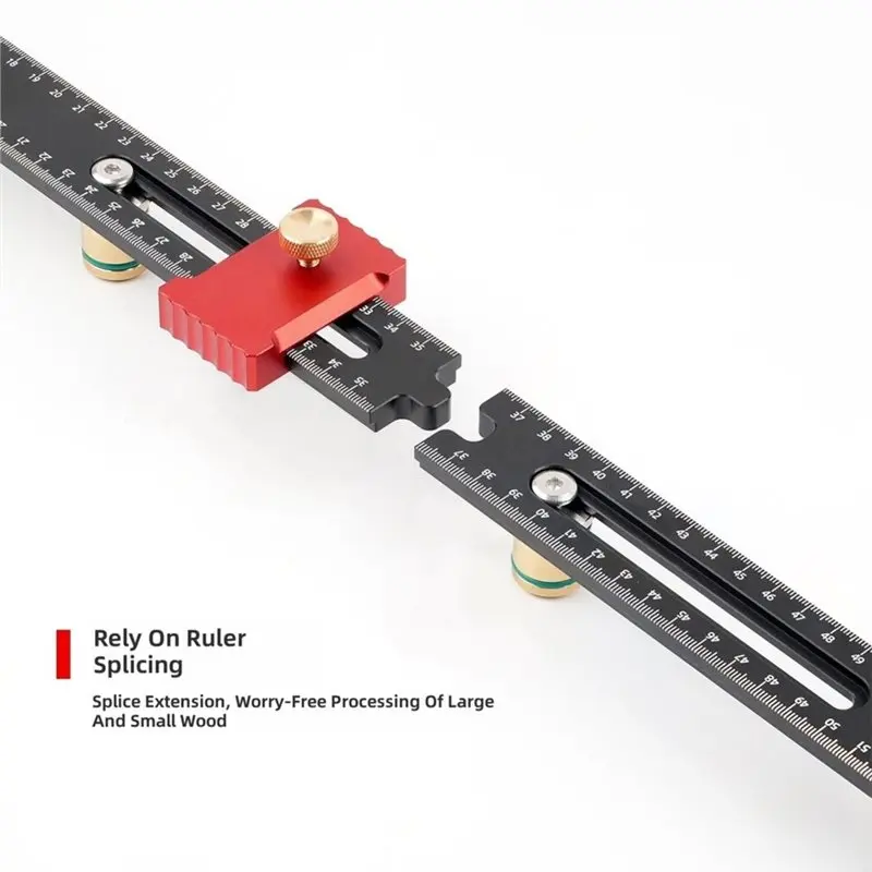 F-F Portable Woodworking Positioning Ruler Graduated Limit Scale Adjustable For Woodworkingtables And Track Saw Cutting