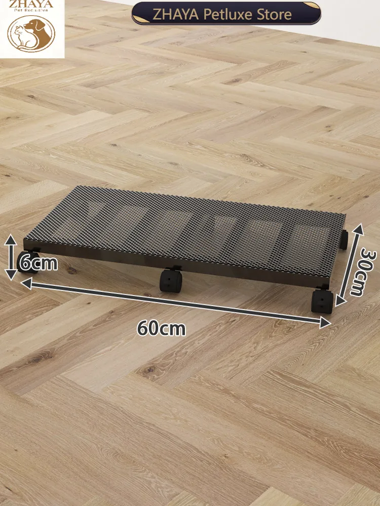 ZHAYA Movable Elevated Stand Base for Cat Litter Box Floor Riser Bracket Trolley for Kitty Toilet Storage Rack Pet Supplies