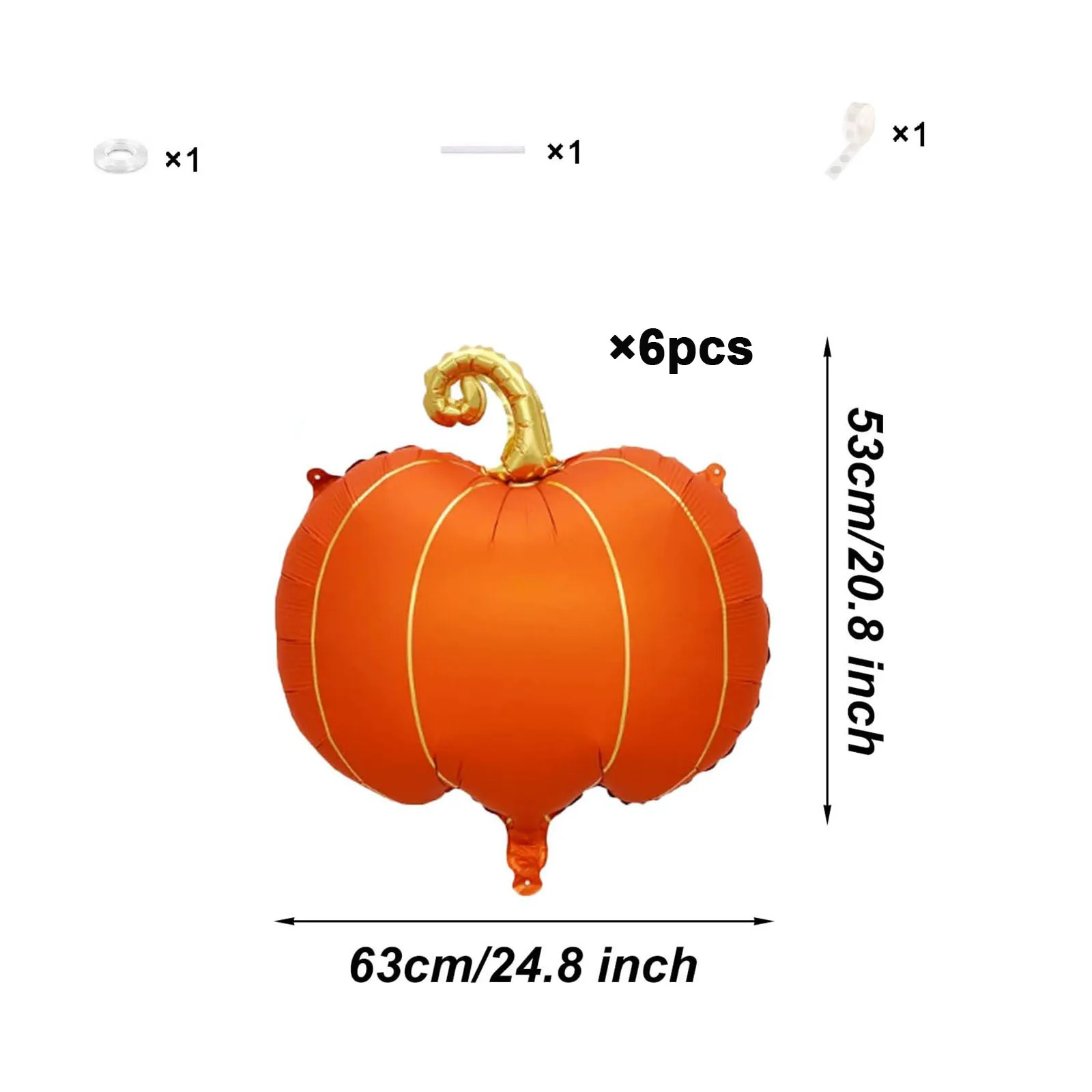 6-teiliges Set mit 24,8-Zoll-Kürbis-Folienballons, geeignet für Halloween-, Spukhaus- und Thanksgiving-Partydekorationen, wiederverwendbar – Detail 2