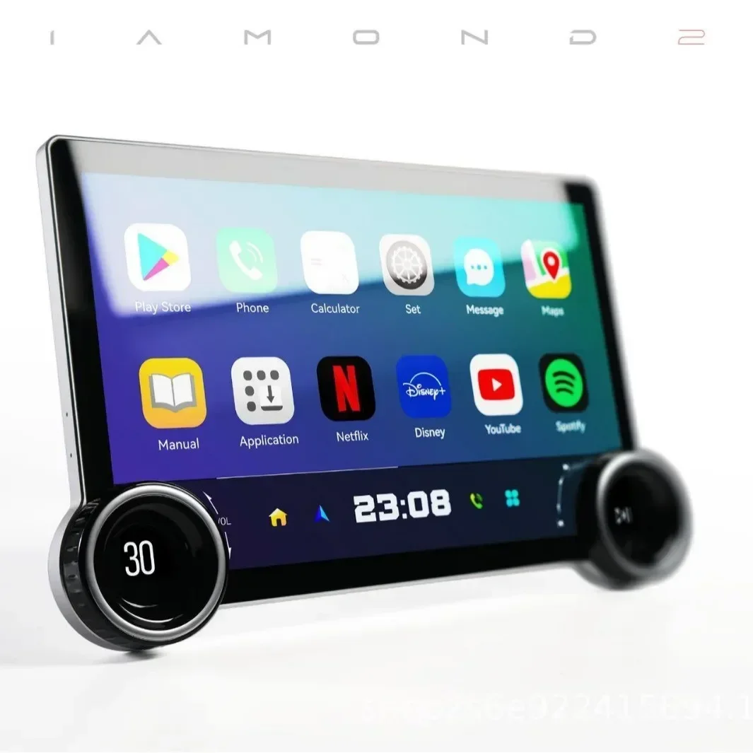 T100 Dual Knob Central Control Large Screen Navigation Wireless Carplay Car Audio  Bluetooth DSP GPS Modification Display