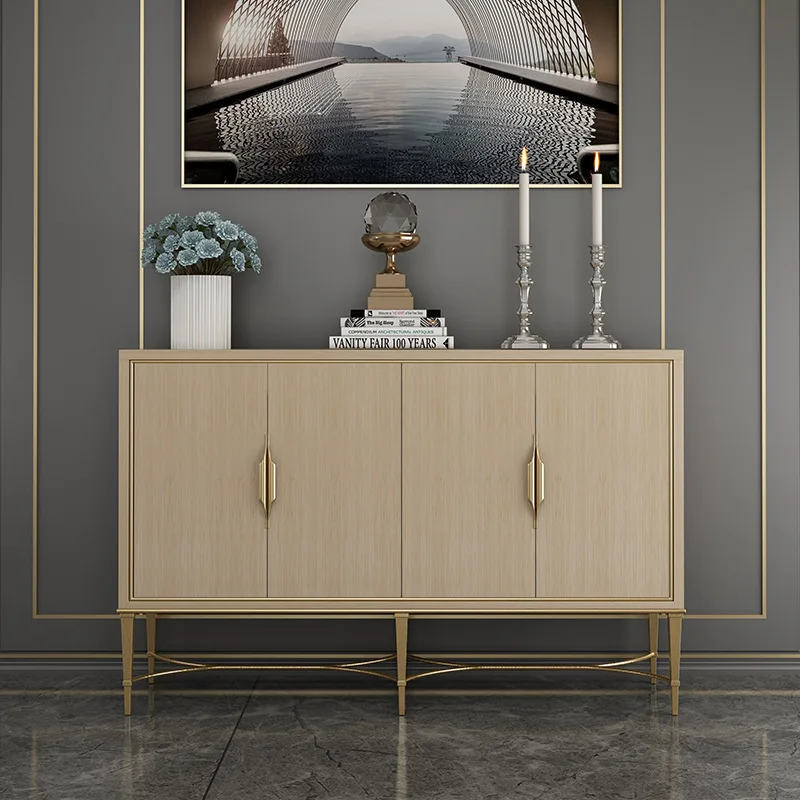 

Baimao American light luxury dining side cabinet modern simple tea cabinet household living room wall storage cabinet high style