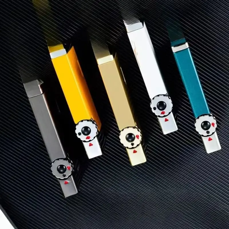 JOBON999-Double Fire Blue Flame Lighter Straight Into Windproof Lighter Inflatable Personality Visible  Metal Luminou Cool view 6
