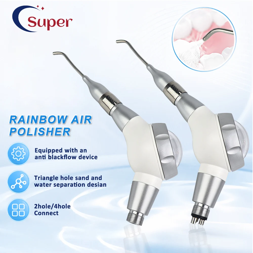 Dental Air Prophy Jet Sandblasting Handpiece Anti-Backflow Triangle Hole Separation Teeth Cleaning Polisher 2/4 Hole